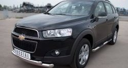 20 349 р. Защита переднего бампера (2 трубыØ76 и 63 мм, нержавейка) Russtal Chevrolet Captiva 1-ый рестайлинг (2011-2013). Увеличить фотографию 4