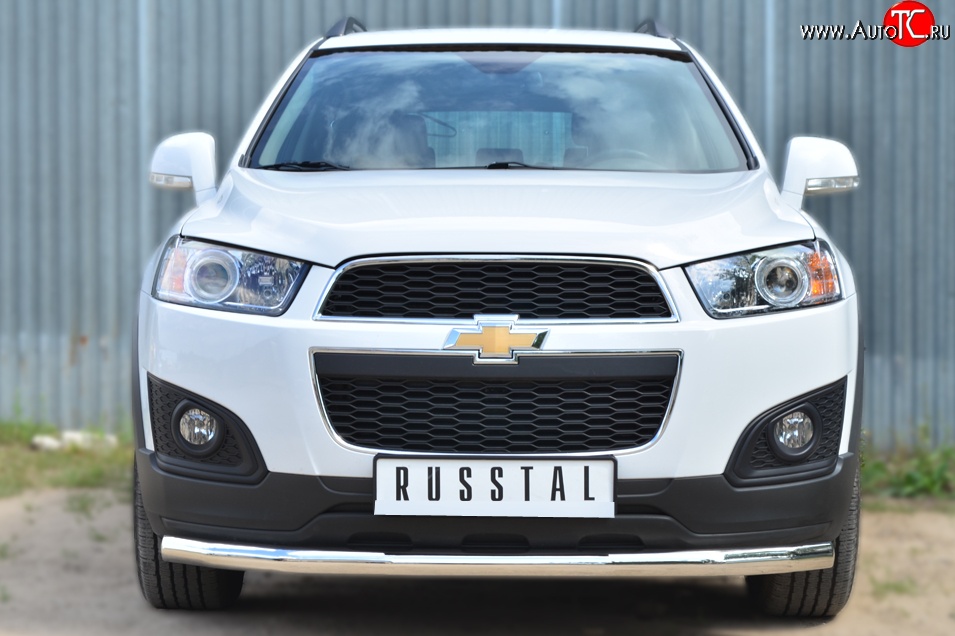 14 999 р. Одинарная защита переднего бампера диаметром 63 мм (рестайлинг) Russtal  Chevrolet Captiva (2013-2016)