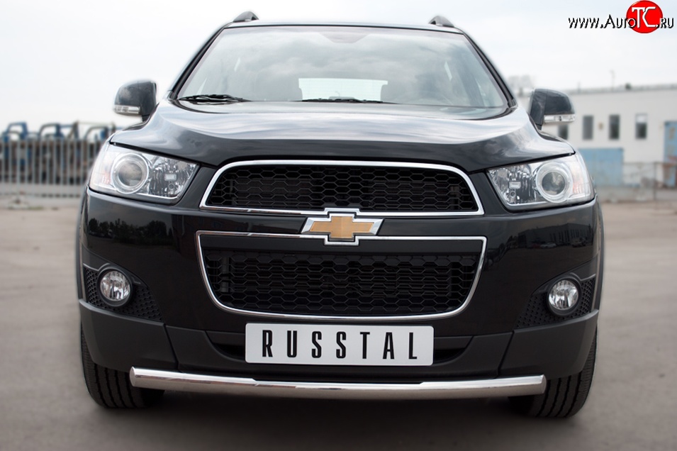 14 999 р. Одинарная защита переднего бампера диаметром 63 мм Russtal Chevrolet Captiva 1-ый рестайлинг (2011-2013)