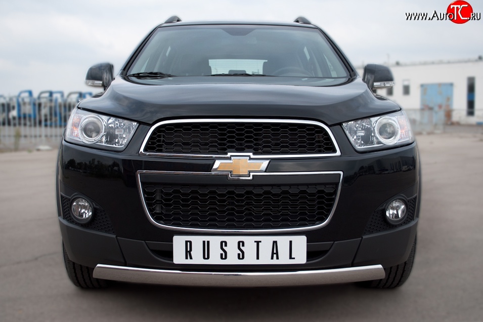 14 999 р. Защита переднего бампера (Ø75х42 мм, нержавейка) Russtal Chevrolet Captiva 1-ый рестайлинг (2011-2013)