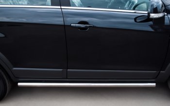 13 299 р. Защита порогов из круглой трубы d63 мм Russtal v3  Chevrolet Captiva (2011-2013). Увеличить фотографию 1