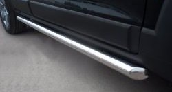 13 849 р. Защита порогов из круглой трубы диаметром 63 мм Russtal Chevrolet Captiva 1-ый рестайлинг (2011-2013) (Защита порогов с со скосами на торцах (вариант 1)). Увеличить фотографию 2