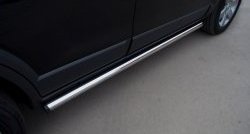 13 849 р. Защита порогов из круглой трубы диаметром 63 мм Russtal Chevrolet Captiva 1-ый рестайлинг (2011-2013) (Защита порогов с со скосами на торцах (вариант 1)). Увеличить фотографию 5