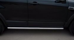 13 849 р. Защита порогов из круглой трубы диаметром 63 мм Russtal Chevrolet Captiva 1-ый рестайлинг (2011-2013) (Защита порогов с со скосами на торцах (вариант 1)). Увеличить фотографию 7