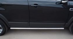 13 849 р. Защита порогов из круглой трубы диаметром 63 мм Russtal  Chevrolet Captiva (2011-2013) (Защита порогов с со скосами на торцах (вариант 1)). Увеличить фотографию 11