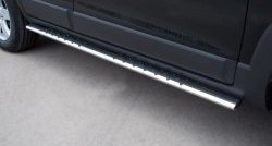 19 799 р. Защита порогов с круглыми вставками для ног из овальной трубы диаметром 75x42 мм Russtal  Chevrolet Captiva (2011-2013). Увеличить фотографию 1