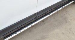 Защита порогов с круглыми вставками для ног из овальной трубы диаметром 75x42 мм (рестайлинг) Russtal Chevrolet Captiva 2-ой рестайлинг (2013-2016)