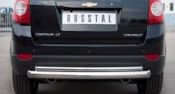 17 999 р. Защита заднего бампера (Ø76 и 42 мм, нержавейка) Russtal Chevrolet Captiva 1-ый рестайлинг (2011-2013). Увеличить фотографию 1