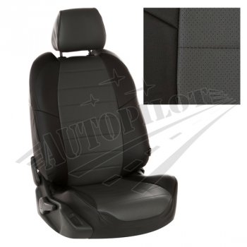 7 249 р. Чехлы сидений AUTOPILOT Экокожа (задняя спинка 40/60)  Chevrolet Cobalt (2011-2024), Ravon R4 (2016-2020) (Черный + Темно серый). Увеличить фотографию 1