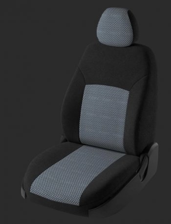 6 499 р. Чехлы для сидений Lord Autofashion Дублин (жаккард, спинка 60/40, 2 Г-образных подголовника)  Chevrolet Cobalt (2011-2024), Ravon R4 (2016-2020) (Черный, вставка Стежок серый). Увеличить фотографию 1