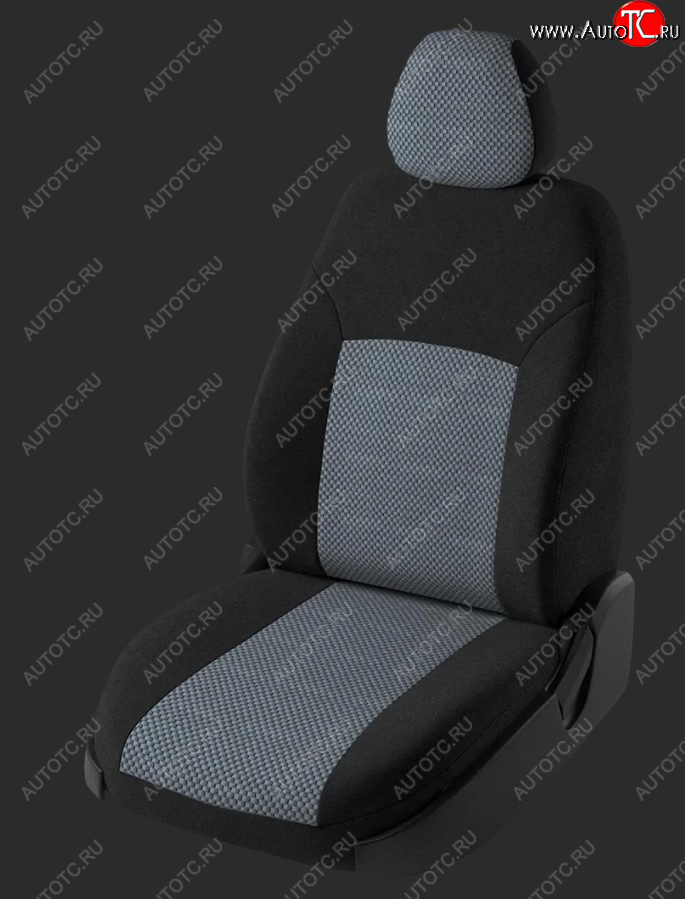 6 499 р. Чехлы для сидений Lord Autofashion Дублин (жаккард, спинка 60/40, 2 Г-образных подголовника)  Chevrolet Cobalt (2011-2024), Ravon R4 (2016-2020) (Черный, вставка Стежок серый)