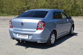 9 549 р. Защита заднего бампера Petroil Tuning (уголки Ø51)  Chevrolet Cobalt (2019-2023) седан 2-ой рестайлинг (Нержавейка). Увеличить фотографию 3