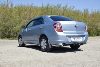 9 549 р. Защита заднего бампера Petroil Tuning (уголки Ø51)  Chevrolet Cobalt (2019-2023) седан 2-ой рестайлинг (Нержавейка). Увеличить фотографию 5