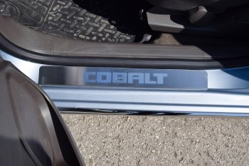 3 299 р. Пороги накладки дверей Petroil Tuning  Chevrolet Cobalt (2019-2024). Увеличить фотографию 2