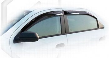 2 349 р. Дефлектора окон CA-Plastiс Chevrolet Cobalt седан дорестайлинг (2011-2016) (Classic полупрозрачный, Без хром.молдинга). Увеличить фотографию 1
