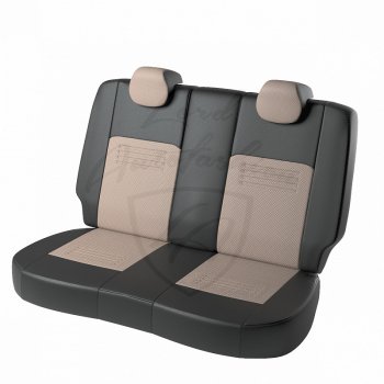 5 499 р. Чехлы для сидений Lord Autofashion Турин (экокожа)  Chevrolet Cobalt (2011-2016) (Чёрный, вставка бежевая). Увеличить фотографию 2