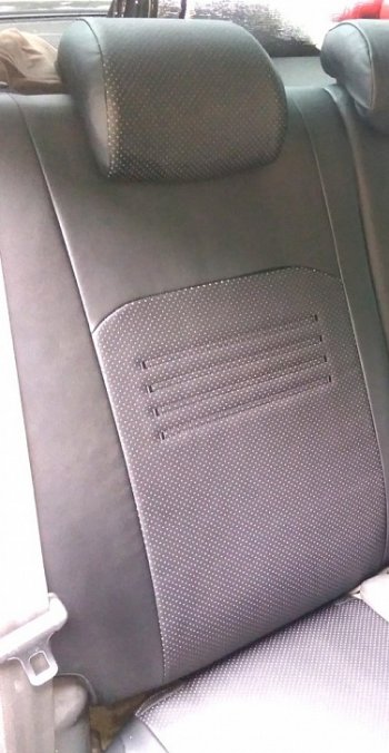 8 599 р. Чехлы для сидений Lord Autofashion Турин (экокожа)  Chevrolet Cobalt (2011-2016) (Чёрный, вставка чёрная). Увеличить фотографию 4
