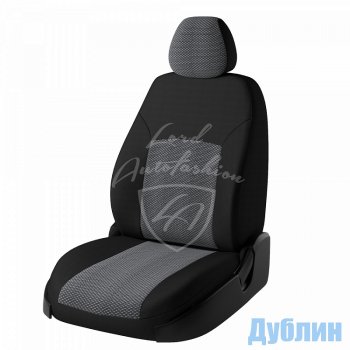 6 499 р. Чехлы для сидений Lord Autofashion Дублин (жаккард)  Chevrolet Cobalt (2011-2016) (Черный, вставка Ёж Белый). Увеличить фотографию 1