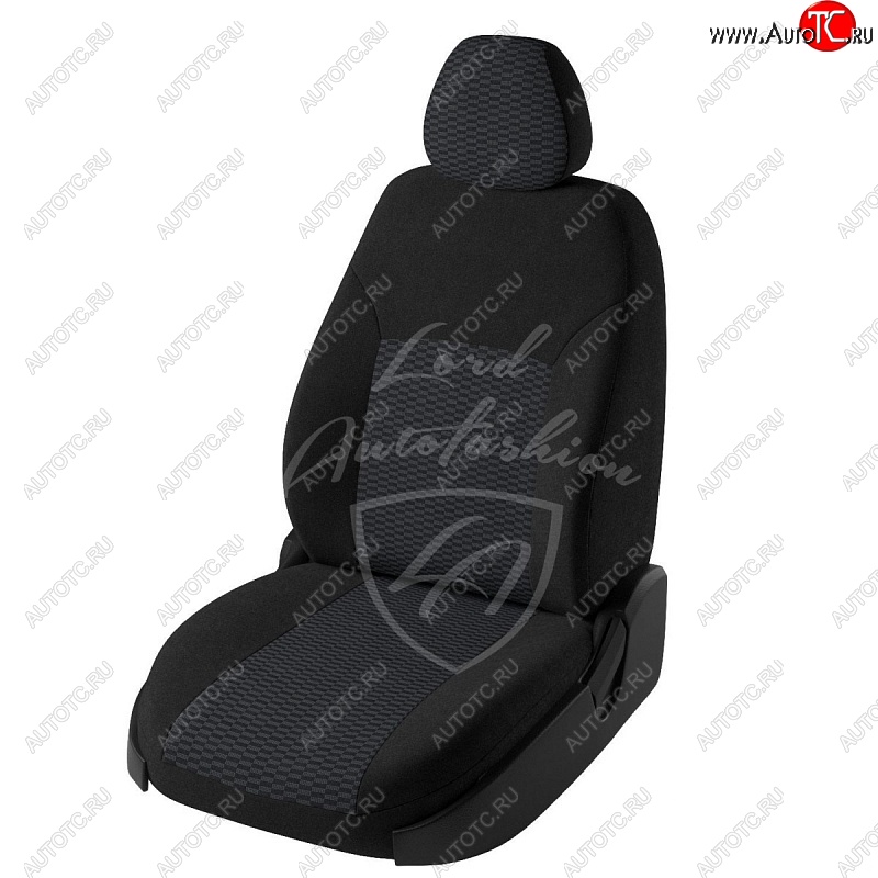 6 499 р. Чехлы для сидений Lord Autofashion Дублин (жаккард)  Chevrolet Cobalt (2011-2016) (Черный, вставка Прямоугольник черный)