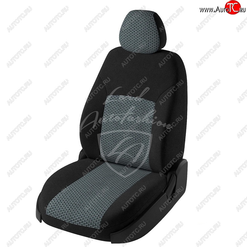 6 499 р. Чехлы для сидений Lord Autofashion Дублин (жаккард)  Chevrolet Cobalt (2011-2016) (Черный, вставка Сеул серый)