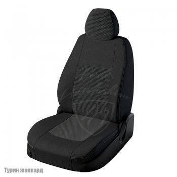 5 299 р. Чехлы для сидений Lord Autofashion Турин (жаккард)  Chevrolet Cobalt (2011-2016) (Черный, вставка Мокка). Увеличить фотографию 1