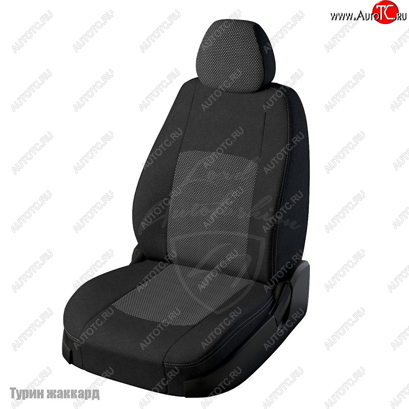 5 299 р. Чехлы для сидений Lord Autofashion Турин (жаккард)  Chevrolet Cobalt (2011-2016) (Черный, вставка Тома серый)