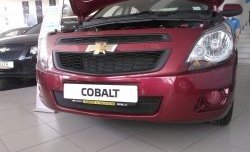 2 089 р. Нижняя сетка на бампер Russtal (черная) Chevrolet Cobalt седан дорестайлинг (2011-2016). Увеличить фотографию 2
