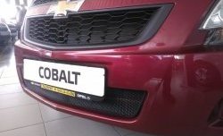 2 089 р. Нижняя сетка на бампер Russtal (черная) Chevrolet Cobalt седан дорестайлинг (2011-2016). Увеличить фотографию 1