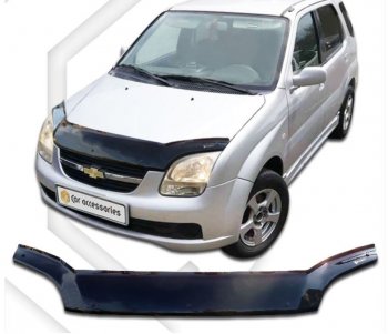 1 999 р. Дефлектор капота (правый руль) CA-Plastic  Chevrolet Cruze  хэтчбек (2001-2008) (Classic черный, Без надписи). Увеличить фотографию 1