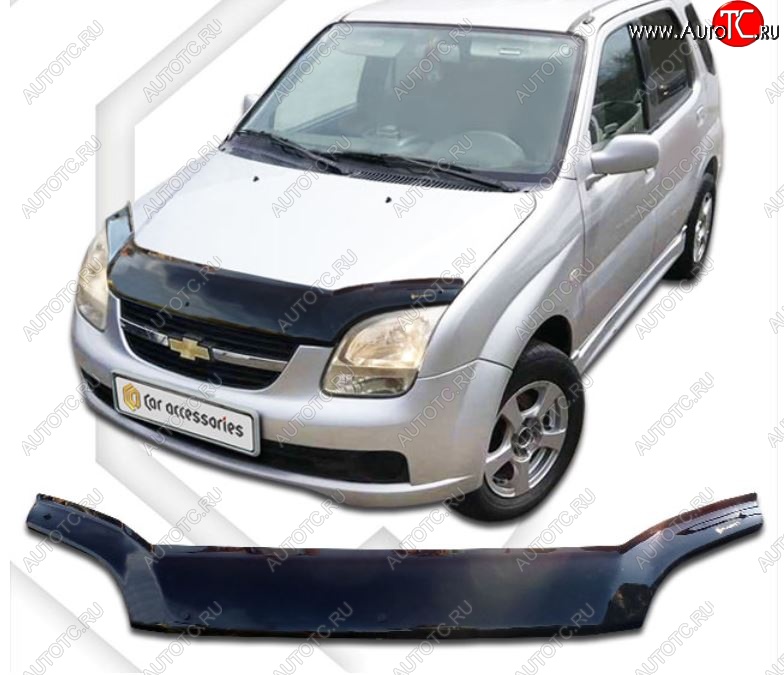 1 999 р. Дефлектор капота (правый руль) CA-Plastic  Chevrolet Cruze  хэтчбек (2001-2008) (Classic черный, Без надписи)