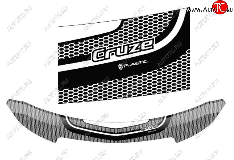 2 159 р. Дефлектор капота CA-Plastiс  Chevrolet Cruze ( седан,  2) (2009-2019) (Серия Art белая)