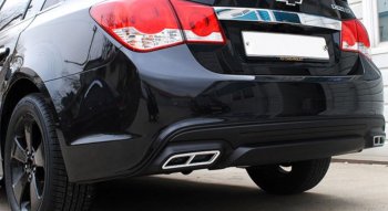 5 299 р. Накладка на задний бампер Extreem Chevrolet Cruze седан J300 (2012-2015) (Неокрашенная). Увеличить фотографию 2