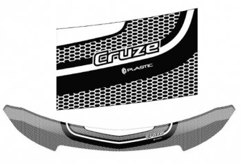 2 399 р. Дефлектор капота CA-Plastiс  Chevrolet Cruze  хэтчбек (2009-2015) (Серия Art белая). Увеличить фотографию 1