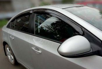 2 499 р. Дефлекторы окон (ветровики) SIM  Chevrolet Cruze  седан (2009-2015). Увеличить фотографию 1