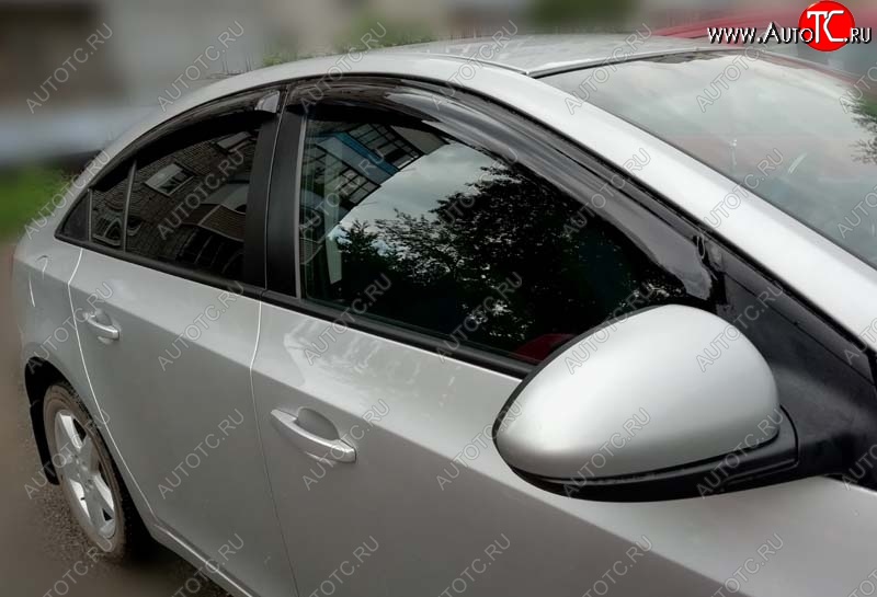 2 199 р. Дефлекторы окон (ветровики) SIM Chevrolet Cruze седан J300 (2009-2012)