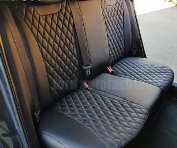 16 749 р. Чехлы для сидений Lord Autofashion Байрон (экокожа)  Chevrolet Cruze  седан (2009-2015) (Чёрный, вставка чёрная, строчка чёрная). Увеличить фотографию 3
