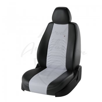 7 799 р. Чехлы для сидений Lord Autofashion Денвер (экокожа)  Chevrolet Cruze  седан (2009-2015) (Черный, вставка белая). Увеличить фотографию 1