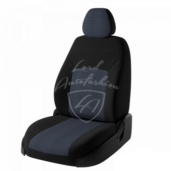 6 499 р. Чехлы для сидений Lord Autofashion Дублин (жаккард)  Chevrolet Cruze  седан (2009-2015) (Черный, вставка Ёж Синий). Увеличить фотографию 1