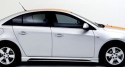 4 199 р. Пороги накладки Extrime Chevrolet Cruze седан J300 (2009-2012) (Неокрашенные). Увеличить фотографию 1