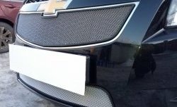 1 559 р. Нижняя сетка на бампер Russtal (хром)  Chevrolet Cruze ( седан,  хэтчбек) (2009-2015). Увеличить фотографию 4