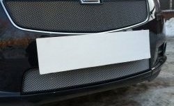 1 559 р. Нижняя сетка на бампер Russtal (хром) Chevrolet Cruze седан J300 (2009-2012). Увеличить фотографию 5