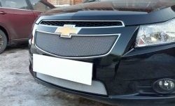 1 559 р. Нижняя сетка на бампер Russtal (хром)  Chevrolet Cruze ( седан,  хэтчбек) (2009-2015). Увеличить фотографию 6
