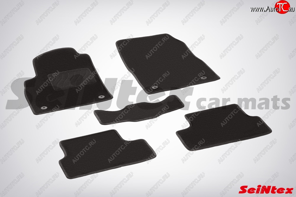 2 499 р. Комплект ворсовых ковриков в салон LUX Seintex Chevrolet Cruze универсал J308 (2012-2015) (Чёрный)
