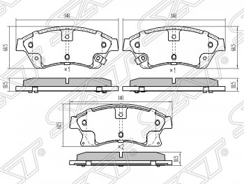 1 289 р. Колодки тормозные передние SAT (диски 276мм) Chevrolet Cruze седан J300 (2012-2015). Увеличить фотографию 1