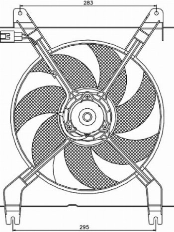 2 689 р. Вентилятор радиатора в сборе SAT (1.8) Chevrolet Lacetti седан (2002-2013). Увеличить фотографию 1