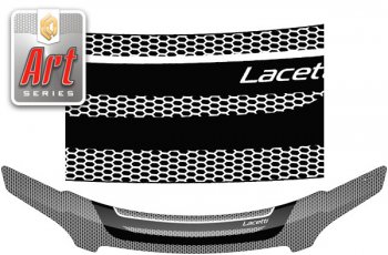 2 399 р. Дефлектор капота CA-Plastiс  Chevrolet Lacetti  универсал (2002-2013) (Серия Art белая). Увеличить фотографию 1