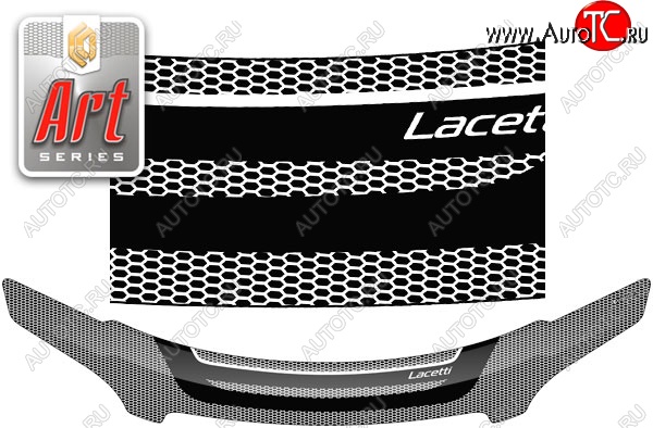 2 159 р. Дефлектор капота CA-Plastiс  Chevrolet Lacetti  универсал (2002-2013) (Серия Art белая)