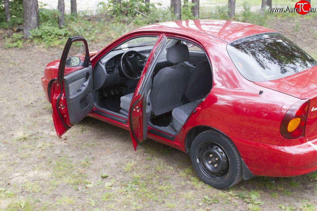 1 259 р. Накладки на внутренние пороги RA Chevrolet Lanos T100 седан (2002-2017) (Передние)