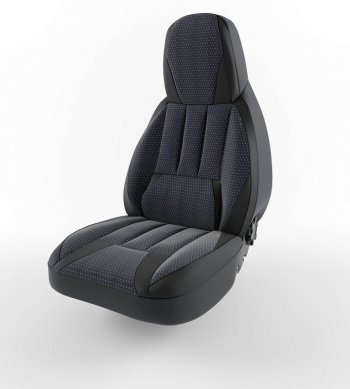 4 099 р. Чехлы для сидений Lord Autofashion Форсаж (экокожа)  Chevrolet Lanos  T100 (2002-2017) (Черный, вставка жаккард Ёж белый). Увеличить фотографию 1