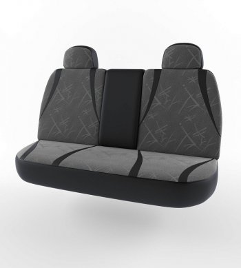 4 599 р. Чехлы для сидений Lord Autofashion Форсаж (экокожа)  Chevrolet Lanos  T100 (2002-2017) (Черный, вставка флок Серый флеш). Увеличить фотографию 2